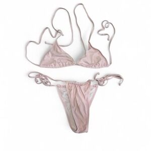 Light Pink String Bikini Set Adjustable Small / Mediums